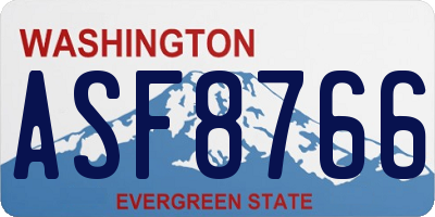WA license plate ASF8766