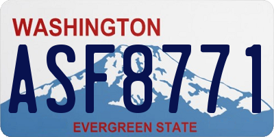 WA license plate ASF8771