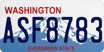 WA license plate ASF8783