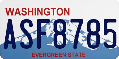 WA license plate ASF8785