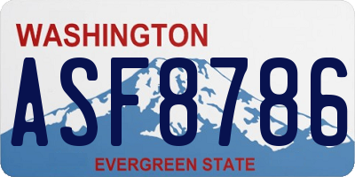 WA license plate ASF8786