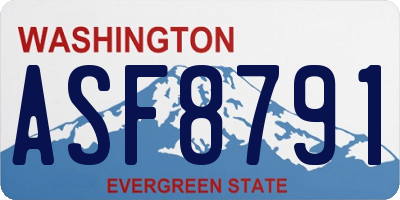 WA license plate ASF8791