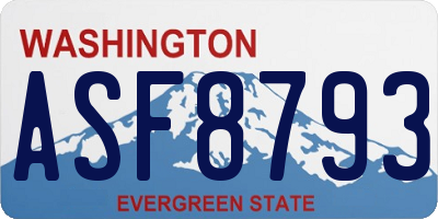 WA license plate ASF8793
