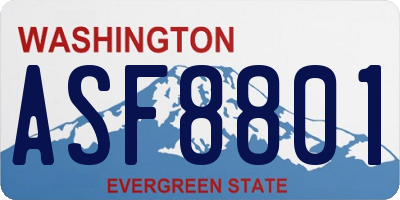 WA license plate ASF8801