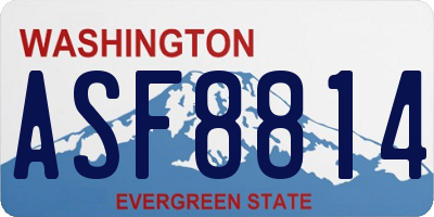 WA license plate ASF8814