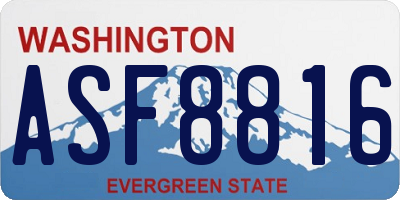WA license plate ASF8816