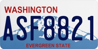 WA license plate ASF8821