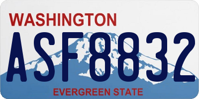 WA license plate ASF8832