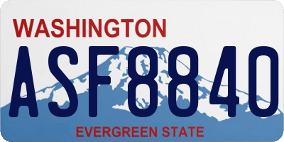 WA license plate ASF8840