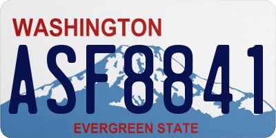 WA license plate ASF8841