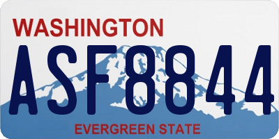WA license plate ASF8844
