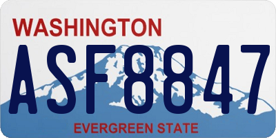 WA license plate ASF8847