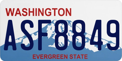 WA license plate ASF8849