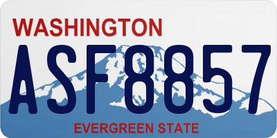 WA license plate ASF8857