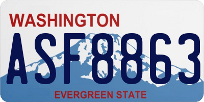 WA license plate ASF8863