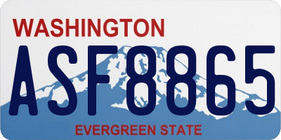 WA license plate ASF8865