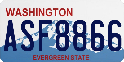 WA license plate ASF8866