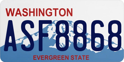 WA license plate ASF8868