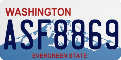 WA license plate ASF8869