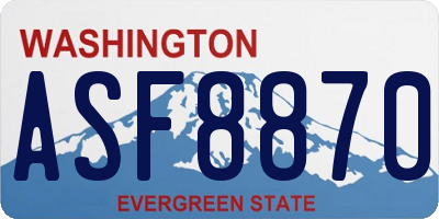 WA license plate ASF8870