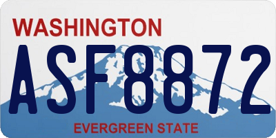 WA license plate ASF8872