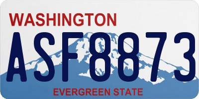 WA license plate ASF8873