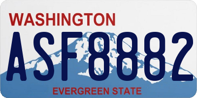 WA license plate ASF8882