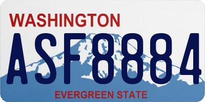 WA license plate ASF8884