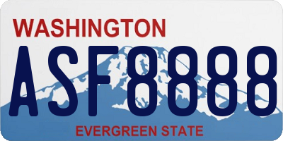WA license plate ASF8888