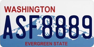 WA license plate ASF8889