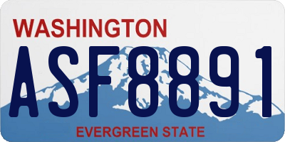 WA license plate ASF8891