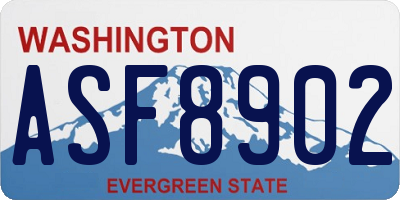 WA license plate ASF8902