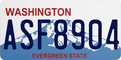 WA license plate ASF8904