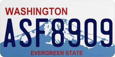 WA license plate ASF8909
