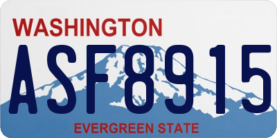 WA license plate ASF8915