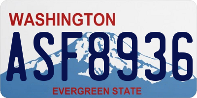 WA license plate ASF8936