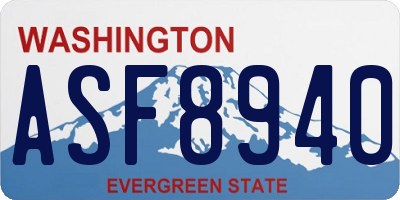 WA license plate ASF8940