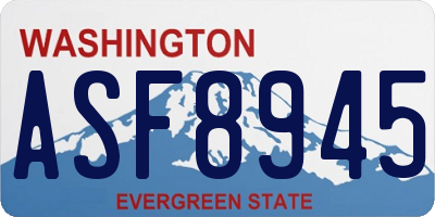 WA license plate ASF8945
