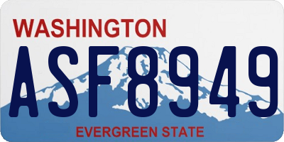 WA license plate ASF8949