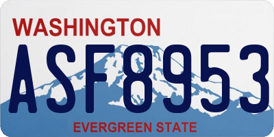WA license plate ASF8953