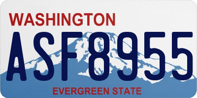 WA license plate ASF8955