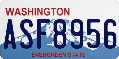 WA license plate ASF8956