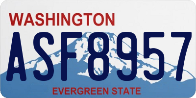 WA license plate ASF8957