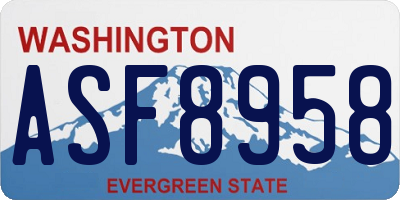 WA license plate ASF8958