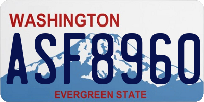 WA license plate ASF8960
