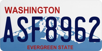 WA license plate ASF8962