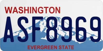 WA license plate ASF8969