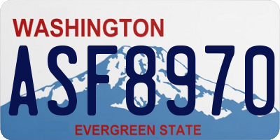WA license plate ASF8970