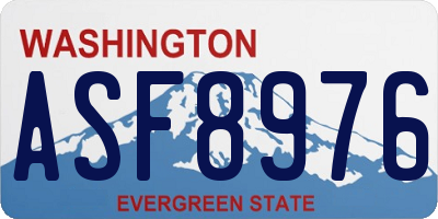 WA license plate ASF8976