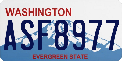 WA license plate ASF8977